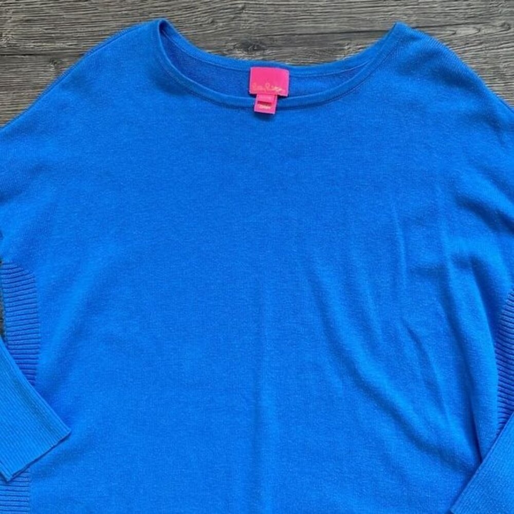Lilly Pulitzer | Kids Girl's Mini Ramona Fringe Sweater Coastal Blue XL 12-14 - Picture 3 of 10
